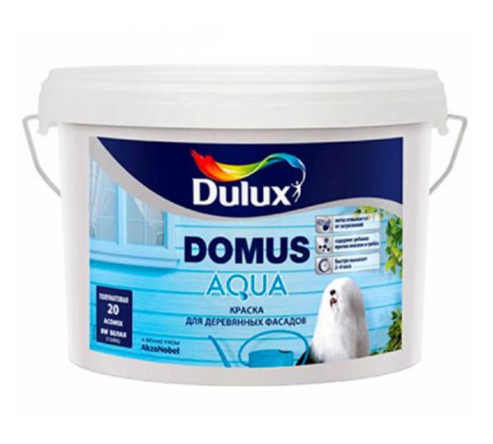 Краска для деревянных фасадов Dulux Domus Aqua (2,5л) База BW (белая)