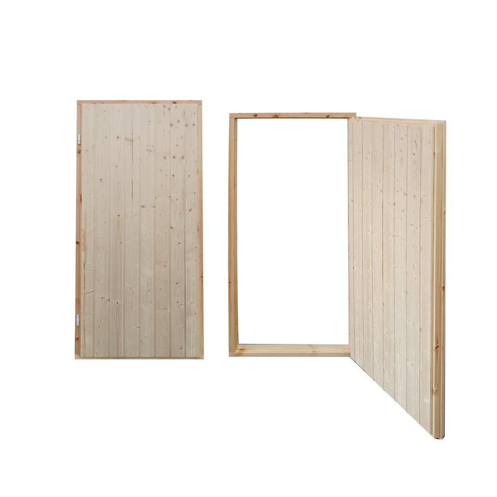 Банная дверь хвоя 1800*750мм (глухая,евровагонка,наплав,петли универсальные)