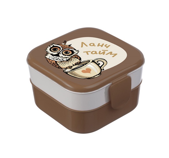 Контейнер для обеда (0,4+0,4л) - совы