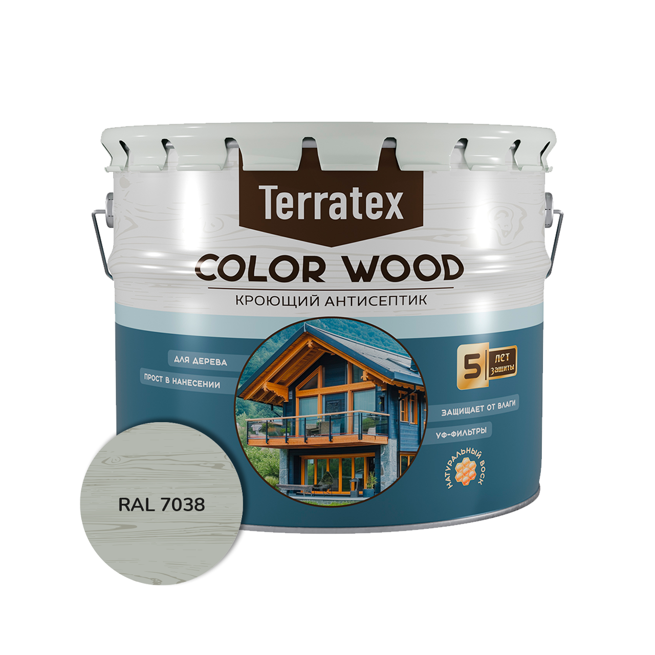 Антисептик кроющий Terratex, RAL 7038, 10кг