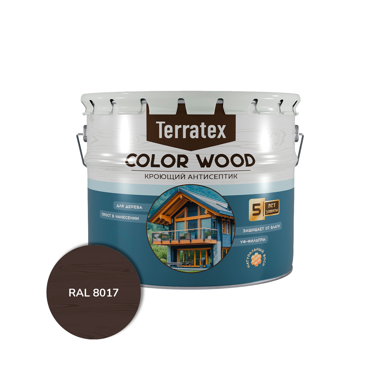 Антисептик кроющий Terratex, RAL 8017, 2,6кг