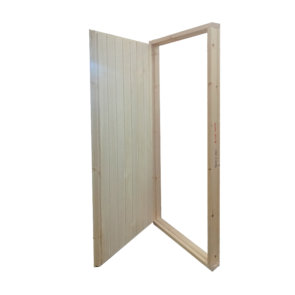 Банная дверь ОСИНА сорт Экстра 1900*750мм (евров-ка Осина, каркас, коробка Хвоя,петли универс.)