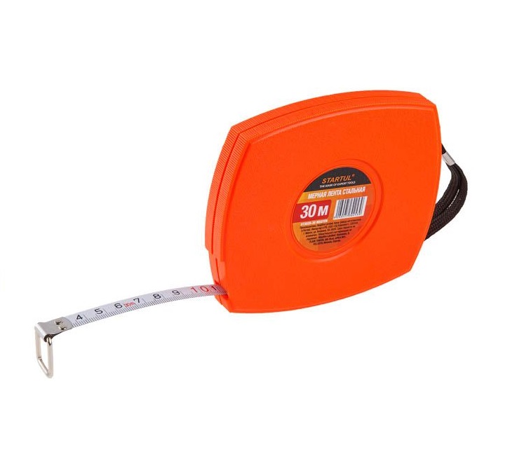 Мерная лента 30 м., стальная, пласт. корпус, STARTUL